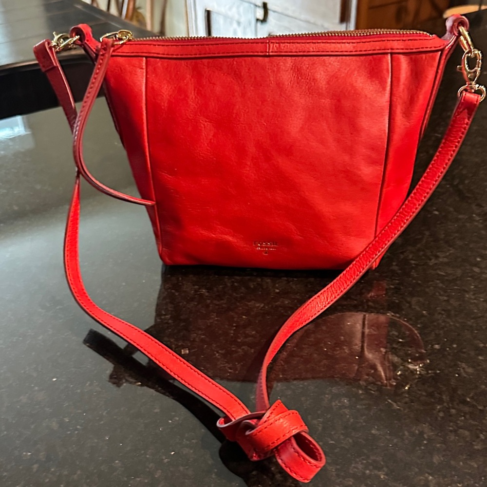 Red Leather Crossbody Bag